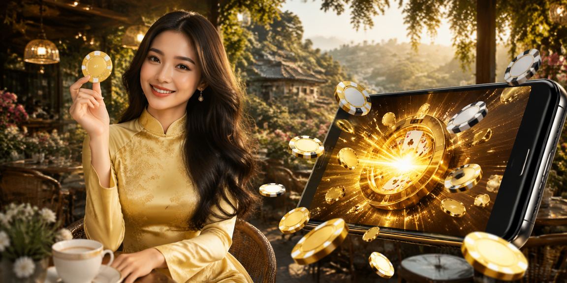 Người phụ nữ mặc áo dài chơi bài tại Đà Lạt – không gian lãng mạn kết hợp giải trí casino