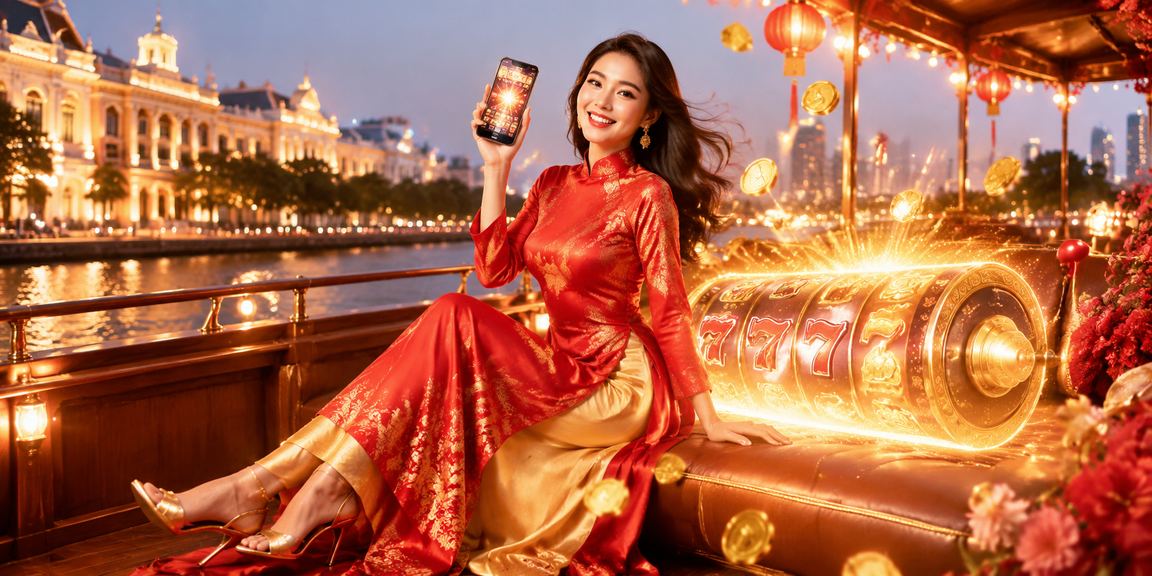 Phụ nữ mặc áo dài chơi slot game trực tuyến trên điện thoại tại TP. Hồ Chí Minh